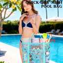 Fammart Mesh Beach Bag for Women, Large Beach Toy Pool Bag with Zipper Pocket, SandProof Cruise Essentials 2026 Family Travel
