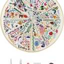 Hzkokon Embroidery Kit for Beginners Adults Practice of All Season Hand Embroidery Kit Includes Stamped Flower Pattern, 7.8-Inch Hoop, Color Threads,Tools & Follow Instruction DIY Hand Gift for Adults