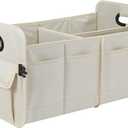 Car Trunk Organizer Car Storage Organizer Collapsible Multi Compartment Car Organizer Adjustable Straps for SUV(Beige)