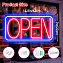 16.5" X 9" Led Neon Open Signs for Business Ultra Bright Plug In Electric Light Up Open Signs with ON/OFF Switch and 12V/2A AC Adapter for Storefront Window Bar Salon Coffee Stores (Horizontal)