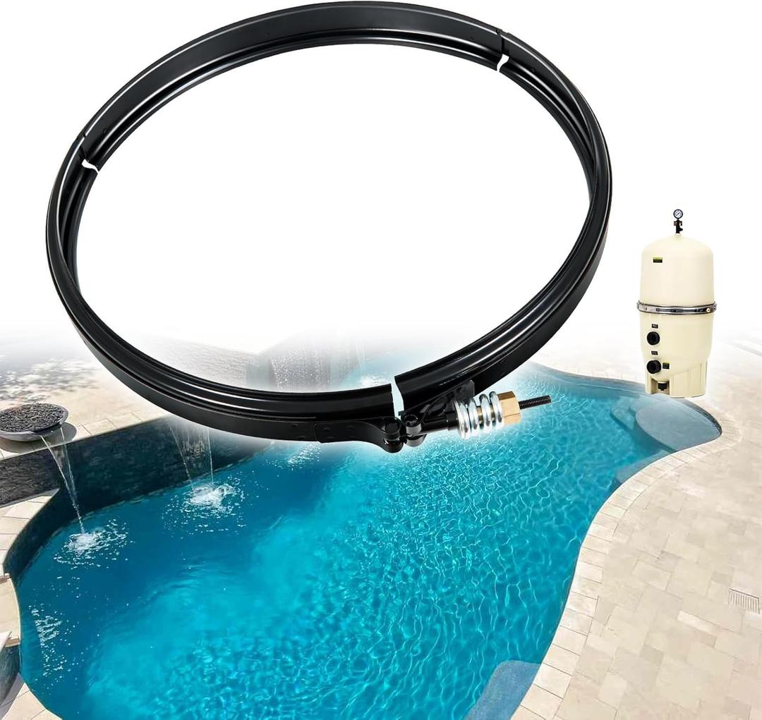 AUTOBABA 190003 Tension Control Clamp Kit Pool and Spa Filter FNS Plus Clean & Clear Plus & Quad DE Filters Steel Pool Filter 23-1/4" Length Black
