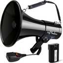 MyMealivos 50W Bluetooth Megaphone with Rechargeable Battery-Professional Bullhorn with Siren&240s Recording Supports USB/SD/3.5mm Aux-1600ft Range for Sports Police Emergency Outdoor Activities (Black)