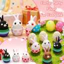 Easter Bunny Egg Figurines Set of Four 3D Printed PLA Decorative Easter Basket Fillers Party Favors for Office Desk/Car Interior Decor