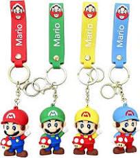 5 x Nuahyaz 4Pcs Cute Keychains, Super Brothers Keychain, Cartoon Bag Charms Car Keys, Party Favors for Boys and Girls