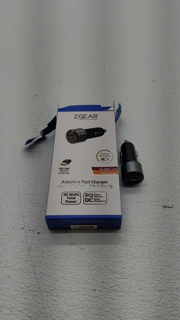 ZGEAR Adaptive Fast Car Charger With USB-A USB C Ports