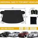 Joroamp Car Windshield Cover for Ice and Snow,600D Frost Removal Wiper Protector, All Weather Waterproof Sunshade Snow Cover with Side Mirrors Cover Fits Most Cars Trucks SUVs, XL (74 x 43 Inches)