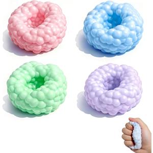 4PCS Crunchy Squishy Stress Ball，Soft Crunchy Stress Ball for Anxiety Stress Relief Focus Relaxing, Shapeable Sensory Squeeze Fidget Toys for Office