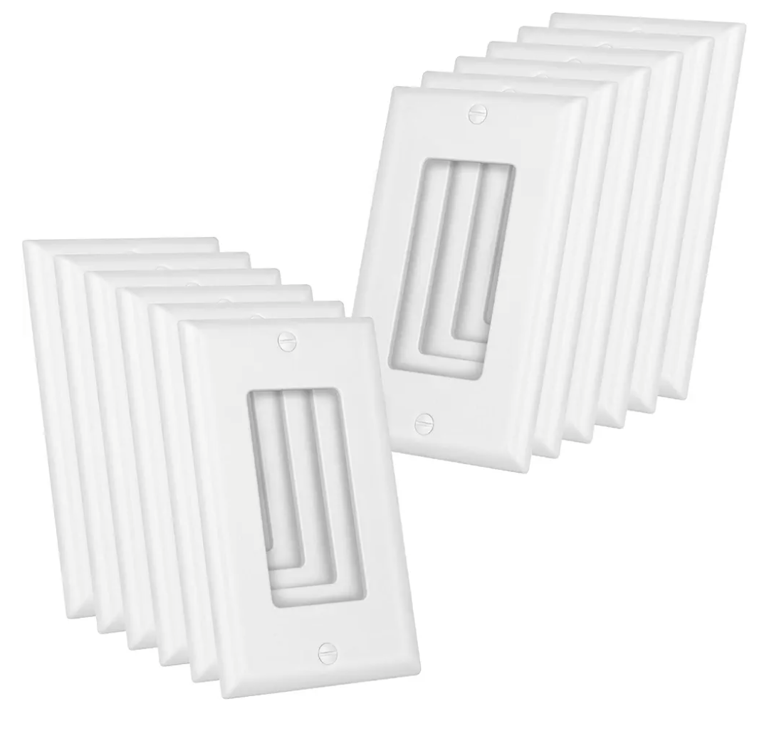 12 Pack Decorator Light Switch Cover Plate, Single Wall Plates, Standard Size 1-Gang 4.53" X 2.76", Unbreakable And High Temperature Resistant Outlet Covers Wall Plate, White Pack of 2
