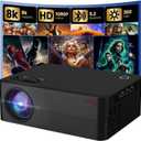 Native 1080P Dreamfair Projector with WiFi and Bluetooth, 240ANSI Support 8K, Portable Projector with Rack, 40"-200" Screen Video, Compatible with Smartphone, TV Stick, Laptop, HDMI, USB (Black)