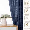 Gwine Navy Blue Curtains 84 Inches Long 2 Panels Set, Light Filtering Soft Lightweight Sheer Curtains, Leaf Clip Jacquard Textured Curtain for Bedroom Living Room, 42Wx84L Inches, 2PCS