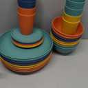 Homienly Dinnerware Set 32-Piece Wheat Straw Dinnerware Sets Unbreakable Reusable Dinnerware Set Kitchen Cups Plates and Bowls Sets, Microwave and Dishwasher Safe Dishes for Camping, Outdoor-Colorful