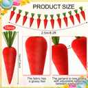 Mindsoft Easter Carrot Garland Decor, 10 Pcs Velvet Carrot Ornament for Mantel Decorations, 8.2 ft Farmhouse Hanging Artificial Carrots Banner for Spring Easter Home Fireplace Kitchen Party