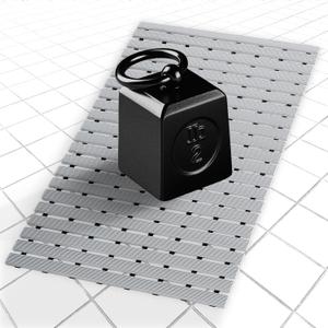 Weighted Non Slip Bathtub Mat, Textured TPE Bath Mat for Textured Bathtub and Shower Surfaces, Without Suction Cups Doesn't Float, Works on Tile and Stone(Gray,32 x 17 Inch)