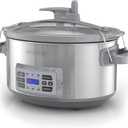 BLACK+DECKER 7-Quart Digital Slow Cooker, SCD7007SSD, Temperature Probe, Sous-Vide, Locking Lid, Removable Stoneware Crock