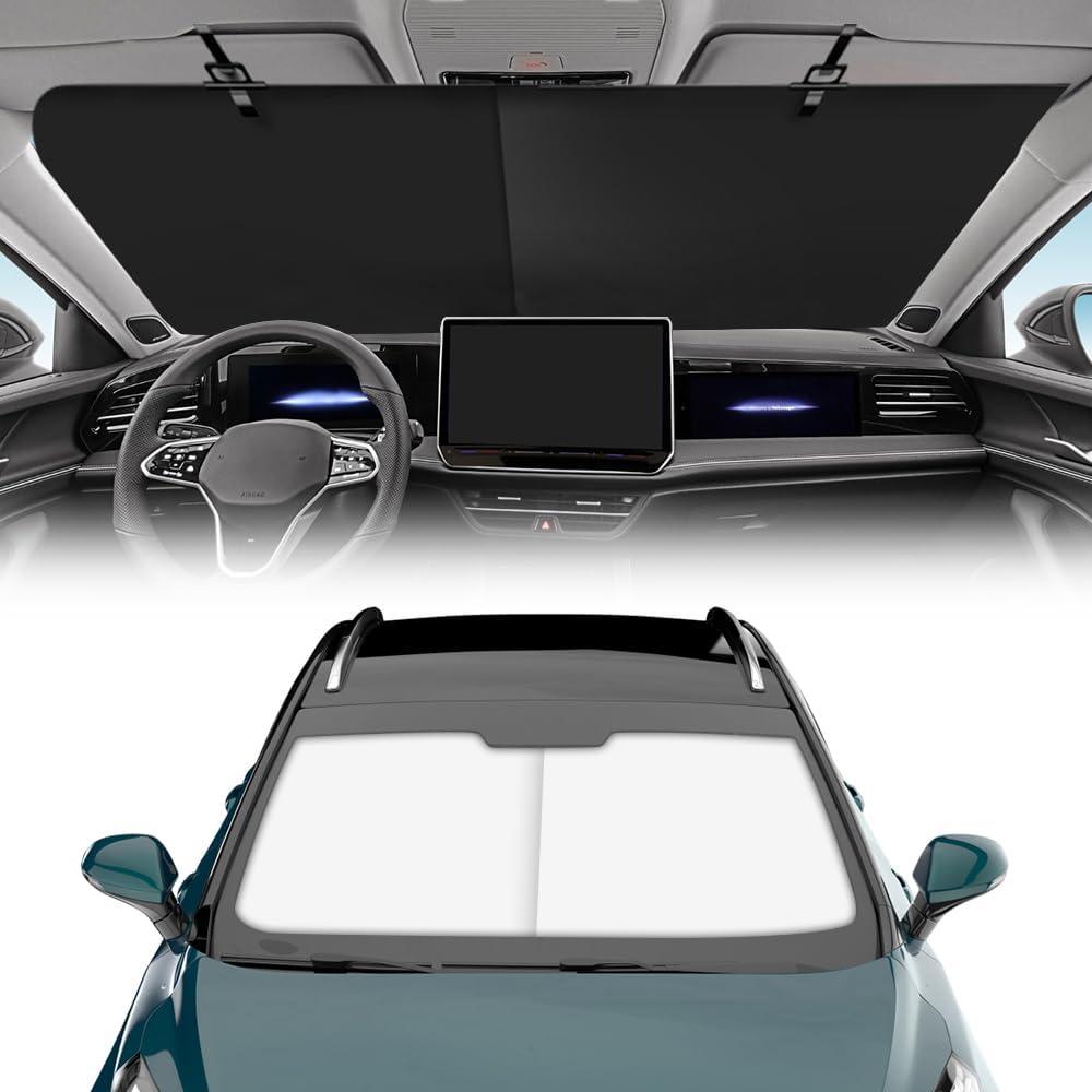 Automatic Retractable Car Sunshade, 2025 New Adjustable Auto Sunshades, Suction Cup Sunshade for Various Models, UV Rays Blocker for Drivers, Foldable 27x53inch(1 Set)