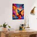 Diamond Painting Kits for Adults Beginners, Skull Butterfly Hummingbird Diamond Art Gift, 5D DIY Full Drill Round Rhinestone Gem Crafts for Halloween Christmas Home Wall Decor 12"x16" (Hummingbird)