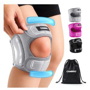 CAMBIVO Patella Tendon Support Knee Strap with Gel Pad and Side Stabilizers, Lightweight Knee Brace for Women and Men, Adjustable Knee Support for Knee Pain Relief, Running, Workouts (Gray, L/XL)