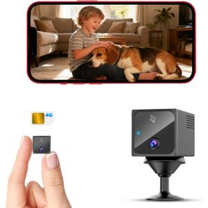 4G LTE Cellular Camera Wireless No WiFi Security Hidden Camera with 4G SIM Card, 20 Days Standby Battery, 4K HD Night Vision Car/Truck Spy Camera, Radar AI Motion Detection