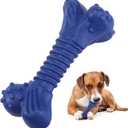 Dog Toys for Aggressive Chewers, Indestructible Chew Toys for Medium Large Dogs,Durable Rubber Dog Bones with Beef Flavor, Tough Dental Toy for Boredom Relief (Blue)