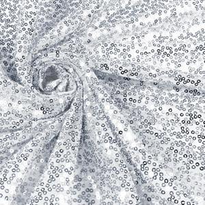 Vonty Sequin Fabric by The Yard - 2 Yard Silver Sequin Fabric, Glitter Fabric Sparkly Shiny Fabric Mesh Mermaid Fabric for Sewing Wedding Dress Tablecloth Party Decorative DIY(48 Inch Wide)