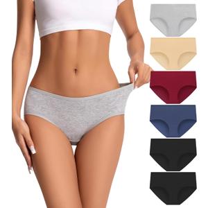 dmuveo Womens Underwear Cotton Soft Hipster Full Coverage Ladies Stretch Panties (Regular & Plus Size) (S)