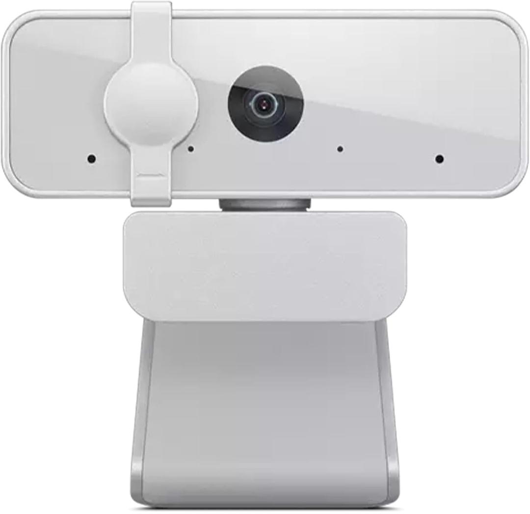 Lenovo HD 1080p Webcam (300 FHD) - Monitor Camera with 95 Wide Angle, 360 Rotation Pan & Tilt, Dual Microphones  Attachable Desktop Cam with Privacy Shutter for Remote Work, Streaming & Gaming (Cloud Grey)