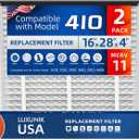 2 Pack, 410 Replacement Air Filter, Nominal Size: 16x25x4, Actual Size: 16.04"x27.91"x3.91" HVAC Furnace Filter, Compatible with AprilAire Models 1410, 1610, 2410, 2416, 3410, 4400, MERV 11