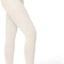 HUE Women's Opaque Tights with Control Top Sheer Rib Chevron Metallic Dotted Backseam Shimmer Diamond, Ivory - Sheer Rib, Medium-Large