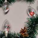 Christmas Garland with Bulbs Lights 6.6 Ft 10 LED Snow Globe String Lights for Christmas Tree Bulb Garland with Vintage Ornaments for Bedroom Table Party Decor Battery Operated (Green White)