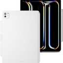 MAGEASY CoverBuddy Lite for M4 iPad Pro 11" (2024) - iPad Pro Case Compatible with Magic Keyboard for iPad Pro (M4), with Apple Pencil Pro Pencil Holder - White