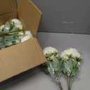 12 Bundles Peonies Artificial White Flowers Bouquet, Lifelike Silk Fake Peonies with Stems for Home Table Centerpieces, Wedding, Party & DIY Bridal Floral Arrangements (White)