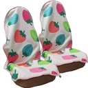 Car Seat Cover Protector Front Seats,for Gym Workout,Running,Swimming,Beach and Hiking,Waterproof Sweat Towel Bucket Seat Covers for Cars SUV Trucks (Strawberry, 2 Pcs)