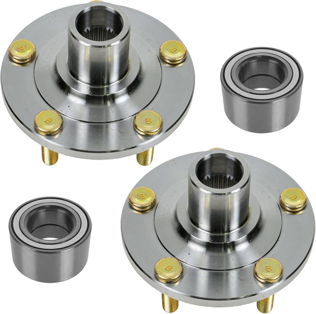 TRQ 2 Piece Front Passenger Side Driver & Passenger Side Wheel Bearing & Hub Kit Set Compatible with 2005-2013 Mazda 3 2006-2015 5
