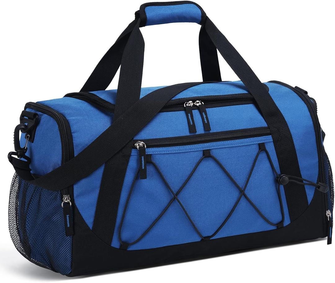 Vorspack Gym Bag for Men - 18 Inches Duffle Bag for Travel Duffel Bag with Shoe Compartment Lightweight Travel Bag for Gym Sports Overnight Weekender - Blue