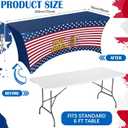 Chumia 6ft 4th of July Rectangle Tablecloth Stretch Spandex Hot Dog Patriotic Tablecloth 250th Anniversary USA Independence Day Table Cover American Flag Table Cloth for 4th of July Party Decorations