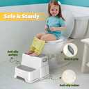 WELSPO 2 Step Stool for Kids, Toddler Step Stool for Bathroom, Kitchen, Bedroom, Living Room, Non-Slip Toddlers Toilet Potty Stool with Handles Baby Child Kid Plastic Poop Stools(Gray)