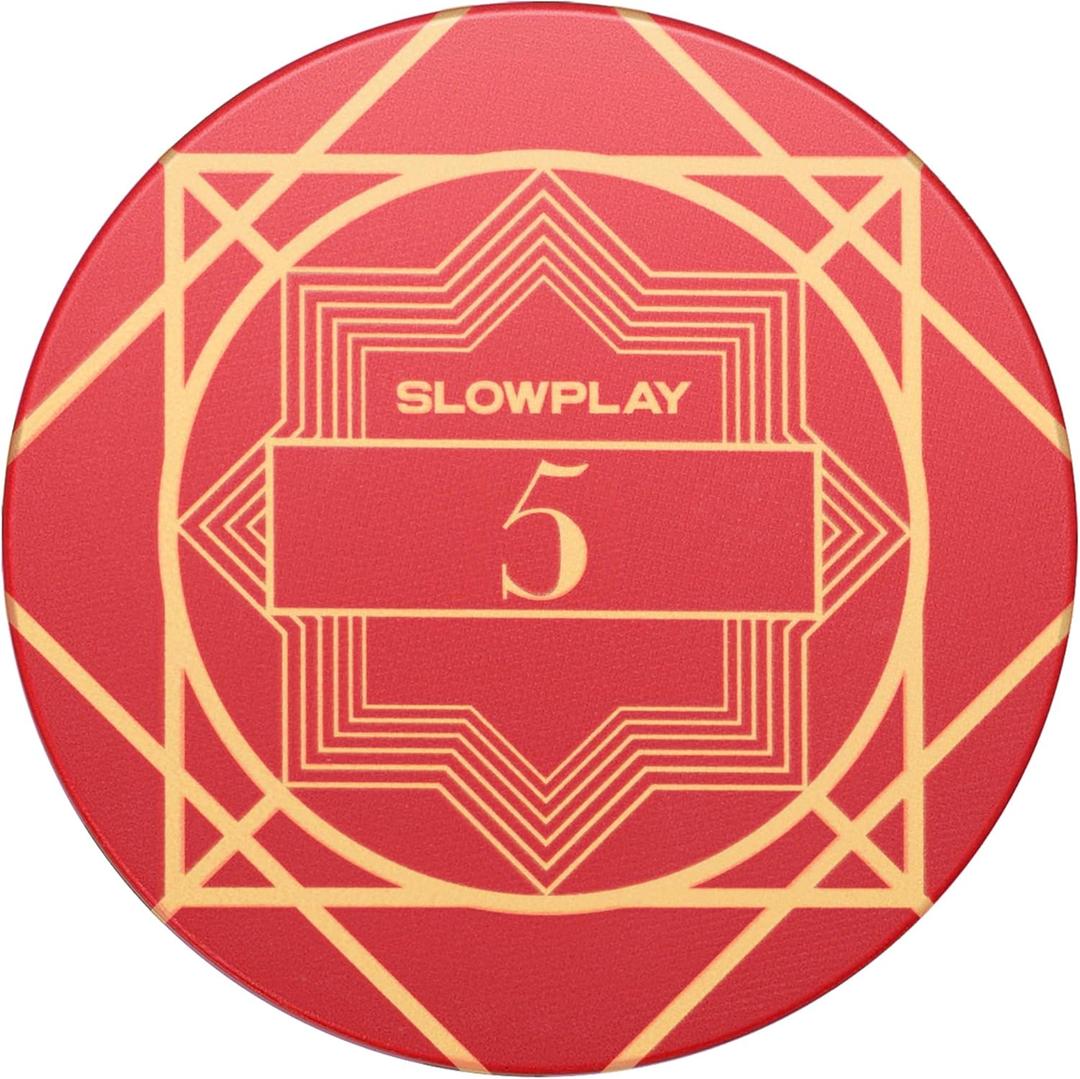 SLOWPLAY Nash Ceramic Poker Chips in Bulk, Casino Grade Ceramic 12-Gram Poker Chip for Texas Hold'em, 43mm Professional Chips Pack of 50 with Denomination of 5