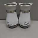 Salt and Pepper Shakers Set,4 oz Glass Bottom Salt Pepper Shaker with Stainless Steel Lid for Kitchen Cooking Table, RV, Camp,BBQ Refillable Design (White)