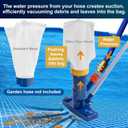 POOLAZA Manual Pool Vacuum for Above Ground Pool Upgrade with Fine Mesh Bag& 56" Pole, Handheld Pool Vacuum Jet Underwater Cleaner, Spa Pool Vacuum Cleaner Attach to Garden Hose