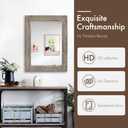 FORTENY Hand-Made Wooden Spliced Wall Mirror for Bathroom, Rustic Farmhouse Vanity Mirror, Décor Wall Art, Solid Wood Frame, Vertical or Horizontal Hanging (White, 32" x 24", Rectangular)