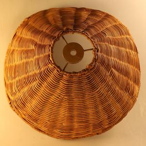Rattan Woven Lamp Shade -Unique Flower Design 3.15" Top x 11.8" Bottom x 5.9" High x 2.7" Short Slant - 7.36" Length Slant,Table Lamps Shade,Boho Vintage Lampshades replacment Light Cover