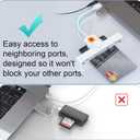 CAC Reader Type C, USB C SmartFold CAC Reader, USB C DOD Military Common Access Smart Card Reader and ID Card Reader,Compatible with Mac Os, Windows,Linux(Mini Foldable and Portable Type C)