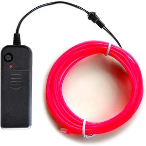 El Wire Pink,3m neon Light Flash Electroluminescence, Used for DIY Design, Various Holiday Party Decoration (3m, 1pack-Pink)