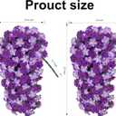 HyeFlora Artificial Flowers for Outdoors, 2pcs Faux Hanging Morning Glory Silk Fake Flowers Lifelike Artificial Plants UV Resistant Flowers for Outside Planter Patio Garden Porch Decor (Purple)