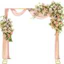 Hanna Roberts 6.5FT Wedding Arch Backdrop Stand, Square Balloon Arch Stand Adjustable Photo Booth Decor for Ceremony, Birthdays, Baby Showers, Christmas Parties, Anniversaries (Gold)
