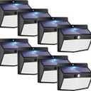 Peasur Solar Lights Outdoor, [138 LED/8 Packs] Solar Motion Sensor Security Light with 3 Lighting Modes Solar Wall Lights Waterproof Solar Powered Lights Outside for Garden Fence Yard Deck Garage