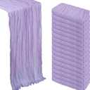 16 Pack Lilac Purple Cheesecloth Table Runner 10Ft Spring Lavender Gauze Cheese Cloth Table Runner 120 Inch Boho Sheer Rustic Fabric for Holiday Party Decor Baby Shower Wedding Decoration