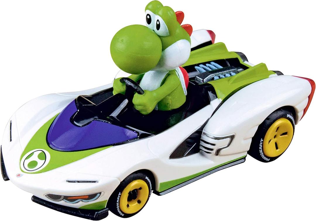 Carrera 64183 Mario Kart P-Wing Yoshi 1:43 Scale Analog Slot Car Racing Vehicle GO Slot Car Toy Race Track Sets
