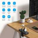TROND 20W USB C Desk Clamp Power Strip - 1700J Surge Protector with 6 Outlets, Desktop Edge Mount Extension Cord, Fit 1.97" Tabletop, 6FT Flat Plug for Teacher Must Haves, Office, ETL List, Black