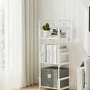 FIDUCIAL HOME 3 Tiers Small Bookshelf Book Shelf White Kids Bookcase Mini Short Book Rack Storage Organizer Easy Assemble, Sturdy